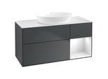 Villeroy und Boch Finion Waschtischunterschrank FA71GFHG 120cm, Abdeckplatte white matt, Regale Glossy white lacquer, Midnight Blue Matt Lacquer