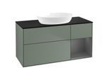 Villeroy und Boch Finion Waschtischunterschrank GA72GKGM 120cm, Abdeckplatte black matt, Emotion, Regale Anthracite matt lacquer, Olive Matt Lacquer