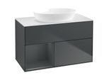 Villeroy und Boch Finion Waschtischunterschrank FA11HGHG 100cm, Abdeckplatte white matt, Regale Midnight matt lacquer, Midnight Blue Matt Lacquer