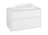Villeroy und Boch Finion Waschtischunterschrank G64100GF 100x60,3x50,1mm, Wandbeleuchtung, Glass White Matt, Glossy white lacquer