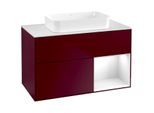Villeroy und Boch Finion Waschtischunterschrank F661GFHB 100x60,3x50,1cm, Regal rechts Glossy white lacquer, Peony Matt