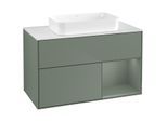 Villeroy und Boch Finion Waschtischunterschrank F661GMGM 100x60,3x50,1cm, Regal rechts Olive Matt Lacquer, Olive Matt Lacquer