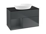 Villeroy und Boch Finion Waschtischunterschrank GA12HGHG 100cm, Abdeckplatte black matt, Emotion, Regale Midnight matt lacquer, Midnight Blue Matt Lacquer