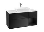 Villeroy und Boch Finion Waschtischunterschrank G831PDPD 120cm, Abdeckplatte white matt, Emotion, Regale Black matt lacquer, Black matt lacquer