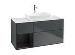 Villeroy und Boch Finion Waschtischunterschrank G821PDHG 120cm, Abdeckplatte white matt, Emotion, Regale Black matt lacquer, Midnight Blue Matt Lacquer