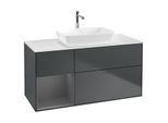Villeroy und Boch Finion Waschtischunterschrank G821GKHG 120cm, Abdeckplatte white matt, Emotion, Regale Anthracite matt lacquer, Midnight Blue Matt Lacquer
