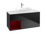 Villeroy und Boch Finion Waschtischunterschrank G821HBPD 120cm, Abdeckplatte white matt, Emotion, Regale Peony matt lacquer, Black matt lacquer