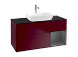 Villeroy und Boch Finion Waschtischunterschrank F832GKHB 120cm, Abdeckplatte black matt, Regale Anthracite matt lacquer, Peony Matt