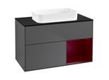 Villeroy und Boch Finion Waschtischunterschrank G662HBGK 100x60,3x50,1cm, Regal rechts Peony, Anthracite matt
