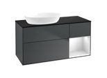 Villeroy und Boch Finion Waschtischunterschrank GA52MTHG 120cm, Abdeckplatte black matt, Emotion, Regale White matt lacquer, Midnight Blue Matt Lacquer