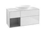 Villeroy und Boch Finion Waschtischunterschrank FA61GKMT 120cm, Abdeckplatte white matt, Regale Anthracite matt lacquer, White matt lacquer