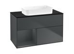 Villeroy und Boch Finion Waschtischunterschrank G652HGHG 100x60,3x50,1cm, Regal links Midnight Blue Matt Lacquer, Midnight Blue Matt Lacquer