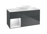 Villeroy und Boch Finion Waschtischunterschrank GA61MTHG 120cm, Abdeckplatte white matt, Emotion, Regale White matt lacquer, Midnight Blue Matt Lacquer