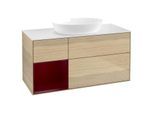 Villeroy und Boch Finion Waschtischunterschrank GA61HBPC 120cm, Abdeckplatte white matt, Emotion, Regale Peony matt lacquer, Oak Veneer