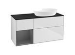 Villeroy und Boch Finion Waschtischunterschrank GA42GKMT 120cm, Abdeckplatte black matt, Emotion, Regale Anthracite matt lacquer, White matt lacquer