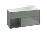 Villeroy und Boch Finion Waschtischunterschrank GA41HGGM 120cm, Abdeckplatte white matt, Emotion, Regale Midnight matt lacquer, Olive Matt Lacquer
