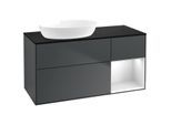 Villeroy und Boch Finion Waschtischunterschrank FA52MTHG 120cm, Abdeckplatte black matt, Regale White matt lacquer, Midnight Blue Matt Lacquer
