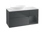 Villeroy und Boch Finion Waschtischunterschrank FA51HGHG 120cm, Abdeckplatte white matt, Regale Midnight matt lacquer, Midnight Blue Matt Lacquer