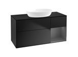 Villeroy und Boch Finion Waschtischunterschrank FA72GKPD 120cm, Abdeckplatte black matt, Regale Anthracite matt lacquer, Black matt lacquer