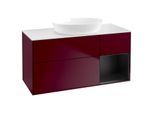 Villeroy und Boch Finion Waschtischunterschrank GA71PDHB 120cm, Abdeckplatte white matt, Emotion, Regale Black matt lacquer, Peony Matt