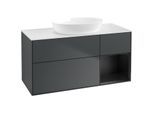 Villeroy und Boch Finion Waschtischunterschrank FA71PDHG 120cm, Abdeckplatte white matt, Regale Black matt lacquer, Midnight Blue Matt Lacquer