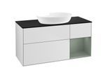 Villeroy und Boch Finion Waschtischunterschrank GA72GMMT 120cm, Abdeckplatte black matt, Emotion, Regale Olive matt lacquer, White matt lacquer