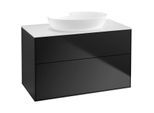 Villeroy und Boch Finion Waschtischunterschrank FA0100PD 100x60,3cm, Abdeckplatte white matt, Black matt lacquer