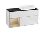 Villeroy und Boch Finion Waschtischunterschrank F682PCMT 120x60,3x50,1cm, Regal links Oak Veneer, White matt lacquer
