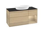 Villeroy und Boch Finion Waschtischunterschrank GA72PCPC 120cm, Abdeckplatte black matt, Emotion, Regale Oak Veneer, Oak Veneer
