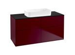 Villeroy und Boch Finion Waschtischunterschrank G67200HB 120x60,3x50,1cm, Glass Black Matt, Peony Matt