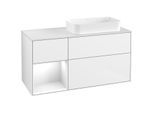 Villeroy und Boch Finion Waschtischunterschrank G681GFGF 120x60,3x50,1cm, Regal links Glossy white lacquer, Glossy white lacquer
