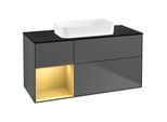 Villeroy und Boch Finion Waschtischunterschrank G702HFGK 120x60,3x50,1cm, Regal rechts Gold matt, Anthracite matt