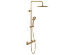 Villeroy und Boch Verve Showers Duschsystem TVS10900500076 Thermostat, mit Umsteller, 3-strahlig, Wandmontage, brushed gold