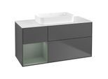 Villeroy und Boch Finion Waschtischunterschrank G701GMGK 120x60,3x50,1cm, Regal rechts Olive Matt Lacquer, Anthracite matt