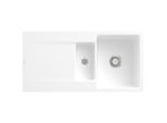 Villeroy und Boch Siluet Flächenbündige Spüle 33371FRW mit Ablaufgarnitur und Handbetätigung, Stone White