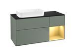 Villeroy und Boch Finion Waschtischunterschrank G692HFGM 120x60,3x50,1cm, Regal rechts Gold matt, Olive Matt Lacquer