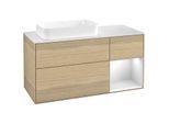 Villeroy und Boch Finion Waschtischunterschrank G691MTPC 120x60,3x50,1cm, Regal rechts White matt lacquer, Oak Veneer