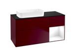 Villeroy und Boch Finion Waschtischunterschrank F692GFHB 120x60,3x50,1cm, Regal rechts Glossy white lacquer, Peony Matt
