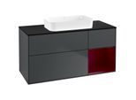 Villeroy und Boch Finion Waschtischunterschrank G712HBHG 120x60,3x50,1cm, Regal rechts Peony, Midnight Blue Matt Lacquer