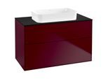 Villeroy und Boch Finion Waschtischunterschrank G64200HB 100x60,3x50,1mm, Wandbeleuchtung, Glass Black Matt, Peony Matt