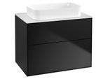 Villeroy und Boch Finion Waschtischunterschrank G63100PD 80x60,3x50,1mm, Wandbeleuchtung, Glass White Matt, Black matt lacquer