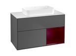 Villeroy und Boch Finion Waschtischunterschrank F661HBGK 100x60,3x50,1cm, Regal rechts Peony, Anthracite matt