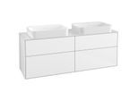 Villeroy und Boch Finion Waschtischunterschrank G72100GF 160x60,3x50,1cm, Glass White Matt, Glossy white lacquer