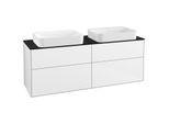 Villeroy und Boch Finion Waschtischunterschrank G72200GF 160x60,3x50,1cm, Glass Black Matt, Glossy white lacquer
