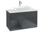 Villeroy und Boch Finion Waschtischunterschrank G771HGHG 100cm, Abdeckplatte white matt, Emotion, Regale Midnight matt lacquer, Midnight Blue Matt Lacquer