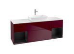 Villeroy und Boch Finion Waschtischunterschrank G861PDHB 160cm, Abdeckplatte white matt, Emotion, Regale Black matt lacquer, Peony Matt