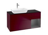 Villeroy und Boch Finion Waschtischunterschrank G812GKHB 120cm, Abdeckplatte black matt, Emotion, Regale Anthracite matt lacquer, Peony Matt