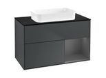 Villeroy und Boch Finion Waschtischunterschrank G662GKHG 100x60,3x50,1cm, Regal rechts Anthracite matt, Midnight Blue Matt Lacquer
