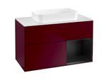 Villeroy und Boch Finion Waschtischunterschrank G661PDHB 100x60,3x50,1cm, Regal rechts Black matt lacquer, Peony Matt