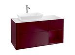 Villeroy und Boch Finion Waschtischunterschrank G811HBHB 120cm, Abdeckplatte white matt, Emotion, Regale Peony matt lacquer, Peony Matt